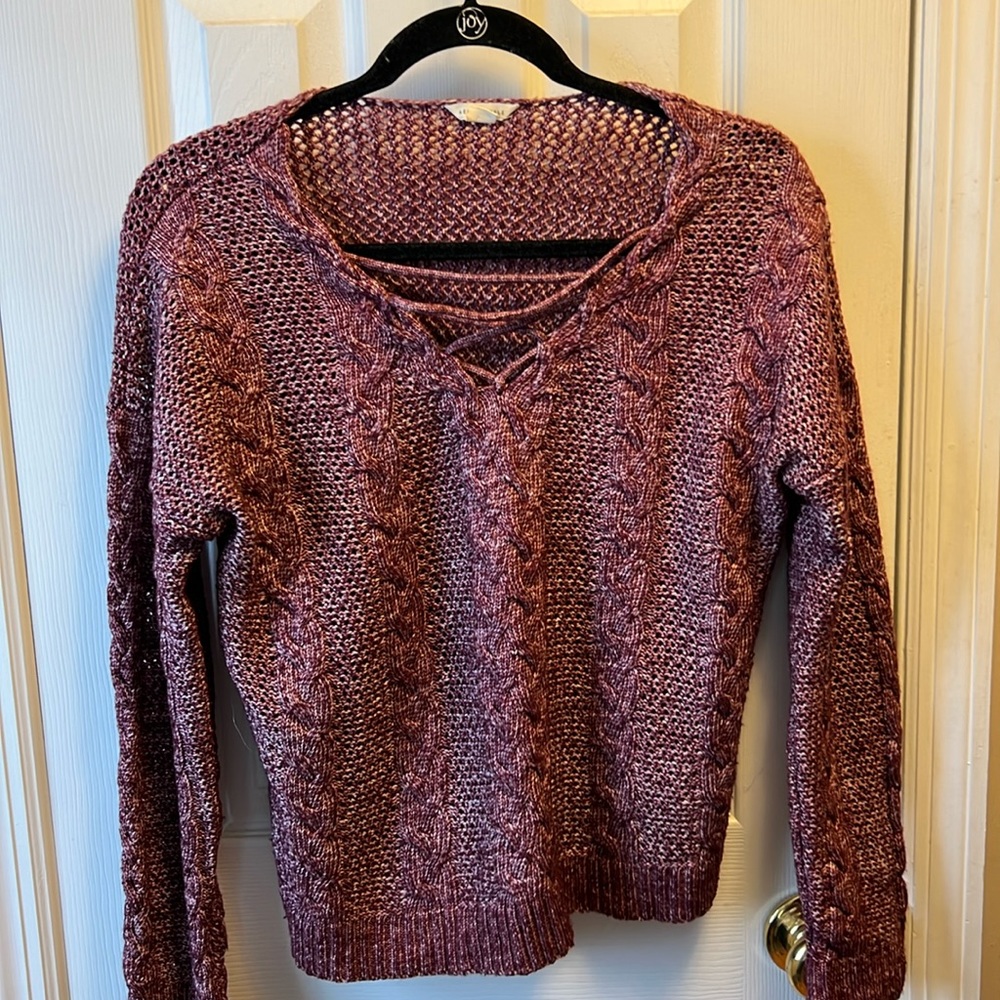 Magenta Aerospostale Detailed Sweater Medium